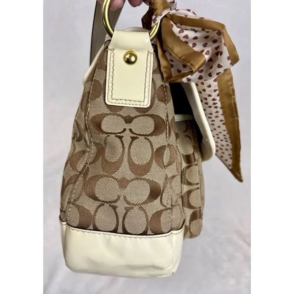 Coach Vintage Y2K Legacy Signature Slim Flap Shoulder Bag with Scarf - Picture 3 of 16